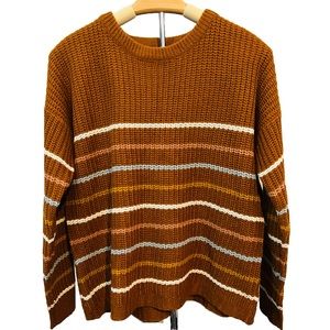 Brown Stripe Knit Women’s Sweater